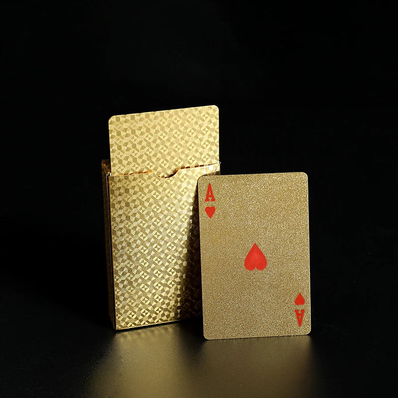 Cool Black Gold Waterproof Playing Cards, a Deck of Playing Cards Containing Christmas, Halloween, Thanksgiving Gifts, Game Gift