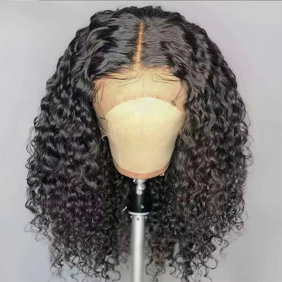 Brazilian Deep Wave 250% Density Short Bob HD Lace Front Human Hair Wig 13x4 Glueless Lace Frontal Wig Pre Plucked Wear Put Go