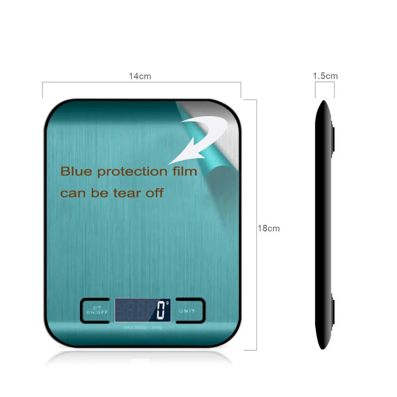 Digital Kitchen Scale with LED Display 5kg/1g Stainless Steel Electronic Weighing for Food Jewelry Snacks Baking Home Tools