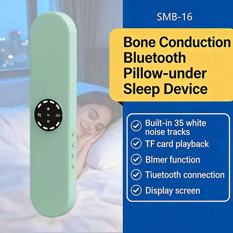 Bone Conduction Bluetooth Sleep Speaker with Display Screen Built-in White Noise TF Card Reading Portable Sleep Aid Device