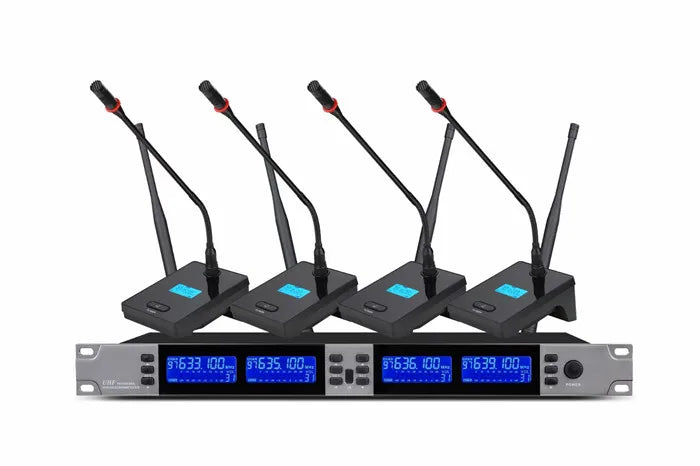 U-68C professional 4 channels meeting room sound system audio mic conference wireless microphone system for  Stage Performance