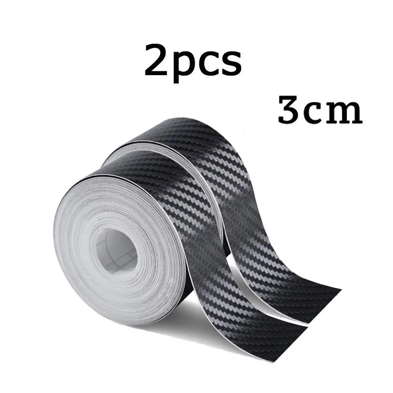 1-5m Nano Carbon Fiber Car Tape Sticker Door Mirror Paste Protector Strip DIY Protection Protective Film Waterproof Adhesive