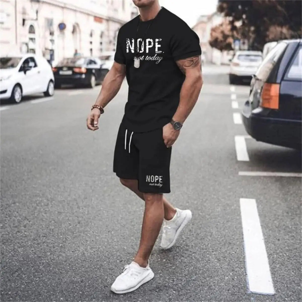 2026 Latest Men's Casual Two-Piece Set Fashion T-shirt & Shorts Summer Outdoor Daily Wear Comfortable Outfit
