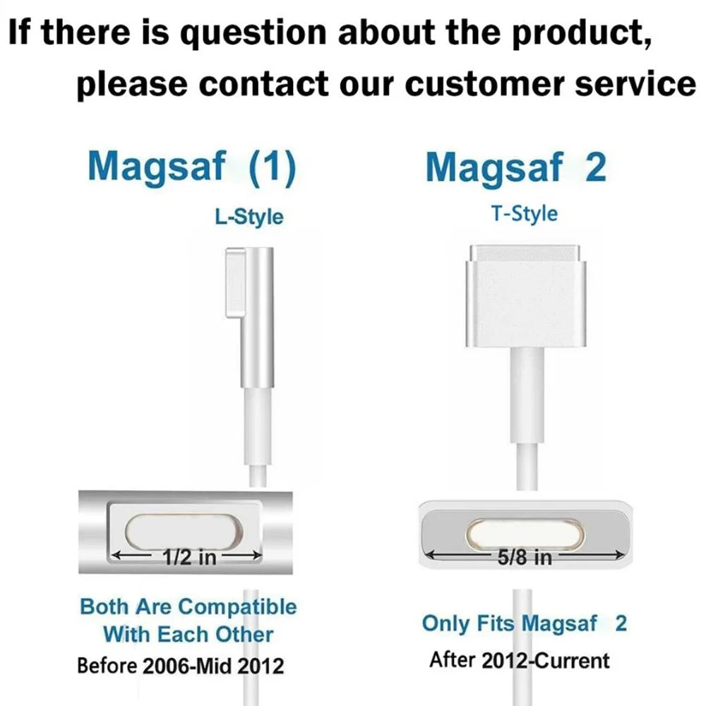 45W 60W 85W Power Adapter Compatible with MacBook Charger for MacBook Air/Pro Magsafe 1 / 2 Magnetic Power Adapter Charger A1286