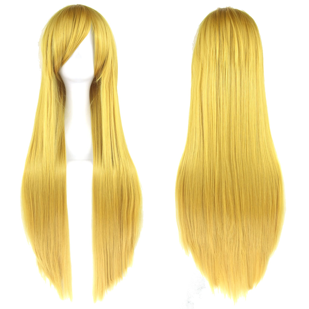 Soowee 80cm Long Synthetic Hair White Purple Cosplay Wigs Party Black Hair Straight Wig Hairpiece for Women