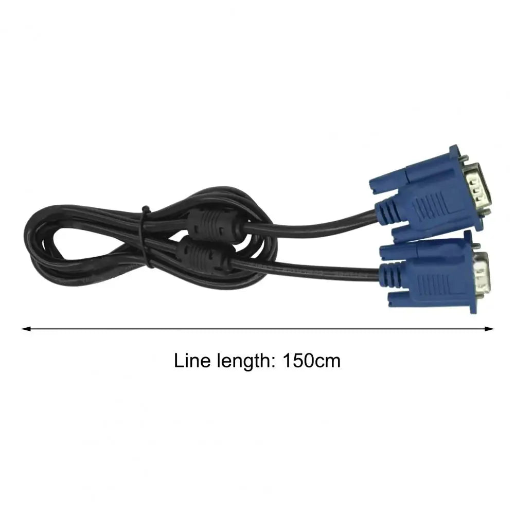 1.5m VGA Cable Practical Wide Application Plug Play Computer Monitor VGA Male to Male Connecting Wire for TV