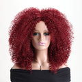 16 Inch Afro Kinky Curly Hair Wigs With Bangs Soft Fluffy Synthetic Fiber None Lace Wigs For Party Cosplay Daily Use