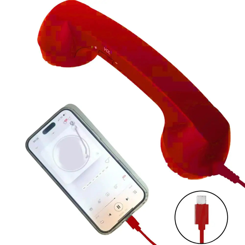 Type C Retro Bluetooth Phone for Laptops and Cellphones Pop Phone Retro Handset Wireless Retro Telephone Handset Receivers