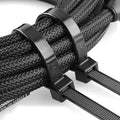 100 PCS Self-locking Plastic Nylon Tie Black Fastening Strap Cable-Tie-Set Cable Zip Tie Fastening Ring Zip Wraps Strap Tie