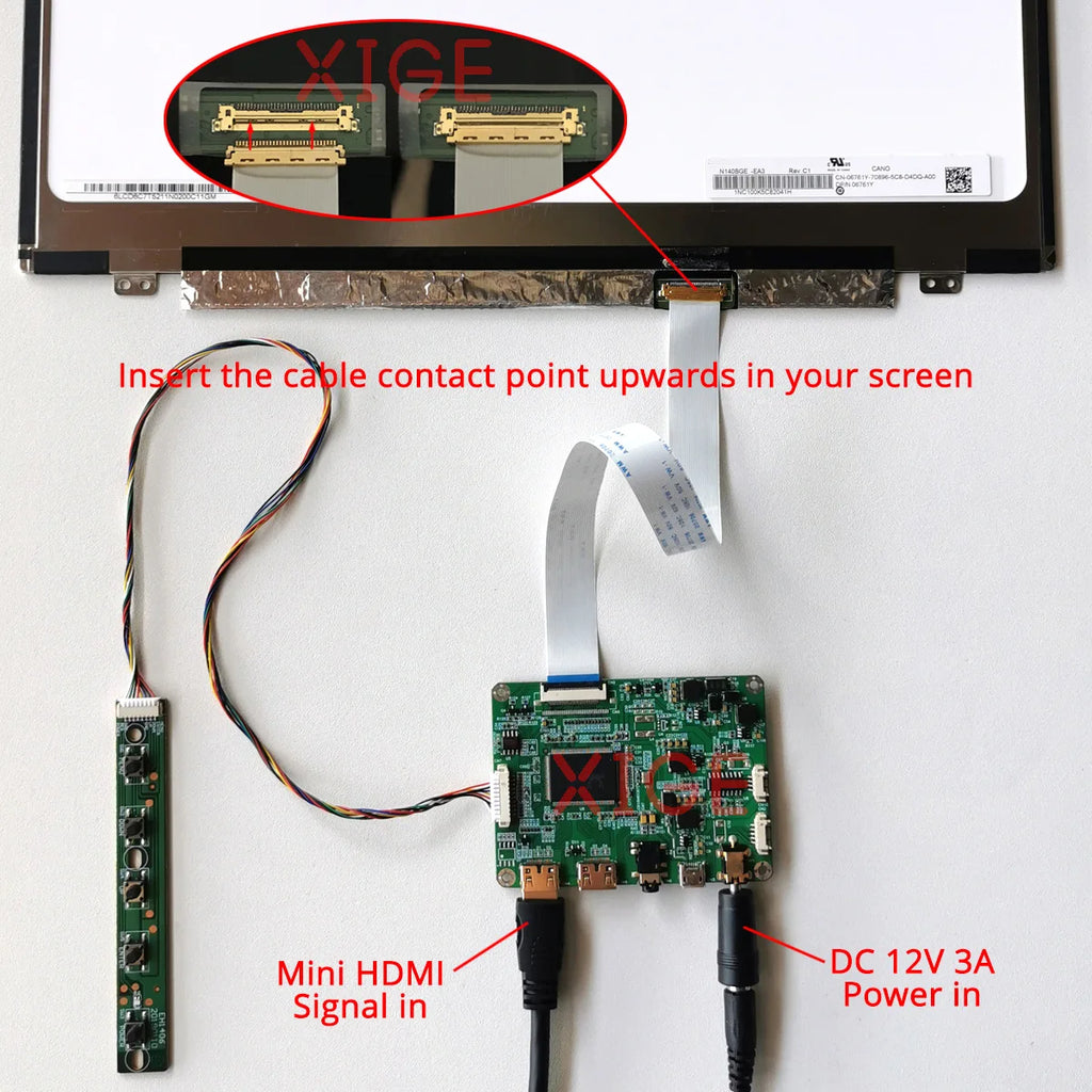 For B140RTN02 N140FGE B140RTN03 B140RW01 Matrix Controller Board DIY Kit 1600x900 2Mini-HDMI 1600*900 Laptop Display EDP-30 Pin