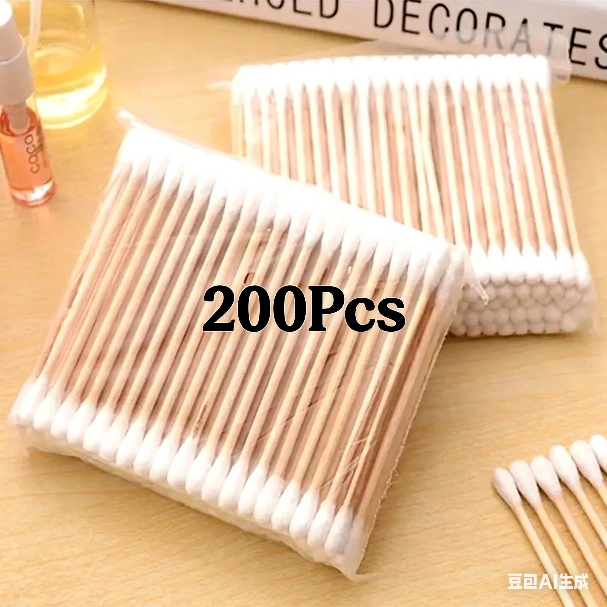 200/500 Double Round Headed Cotton Swabs Headed Cotton Swabs Bamboo Sticks  Nose Ears Personal Care