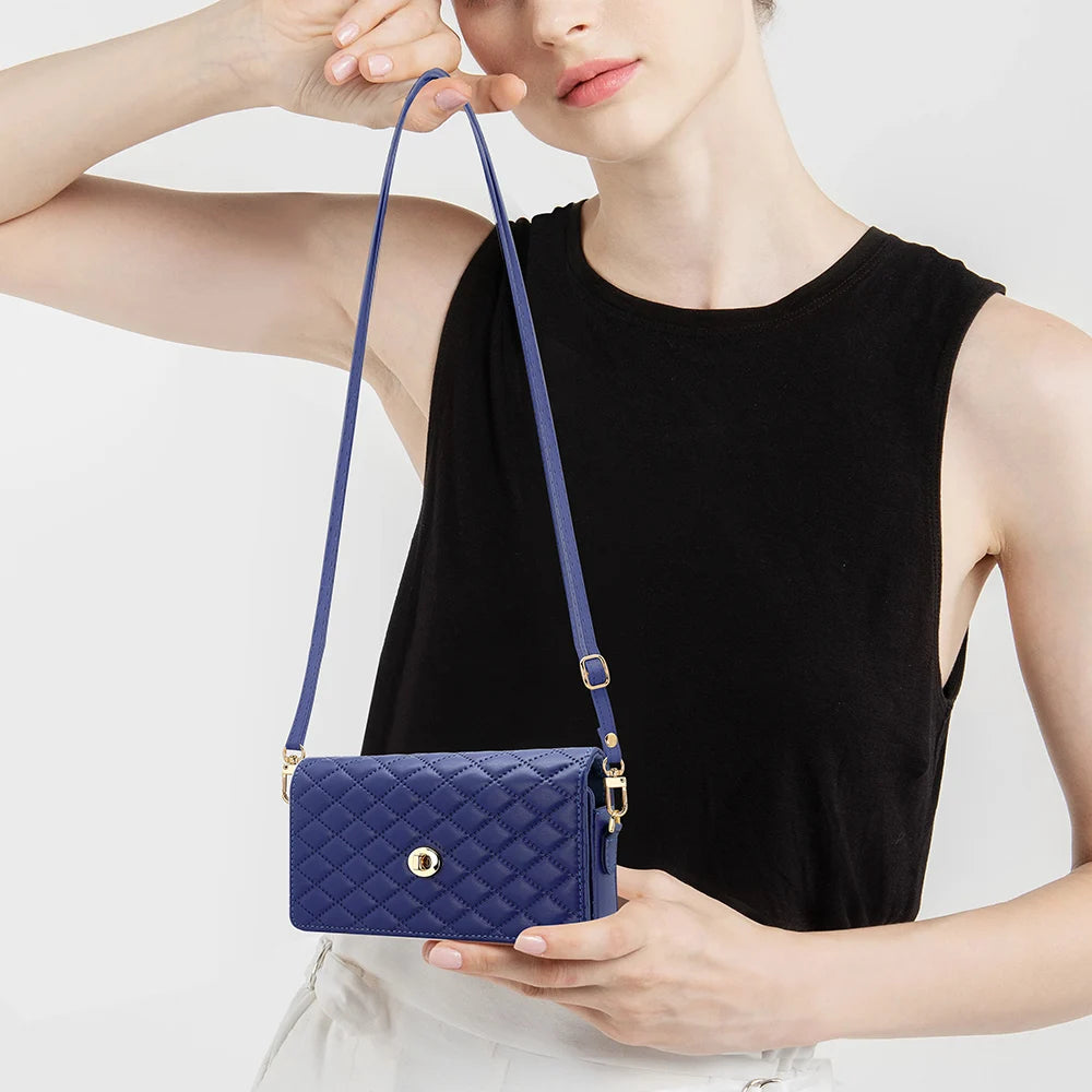Compatible With Galaxy Z Fold 7 6 5 4 3 2 Adjustable Crossbody Strap Mobile Phone Wallet Bag, Luxury Gilrs PU Leather Phone Bag