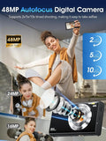 4K Autofocus Digital Camera with 32GB Card, 48MP Compact Point and Shoot for Vlogging Photography, Teens Adults Beginner