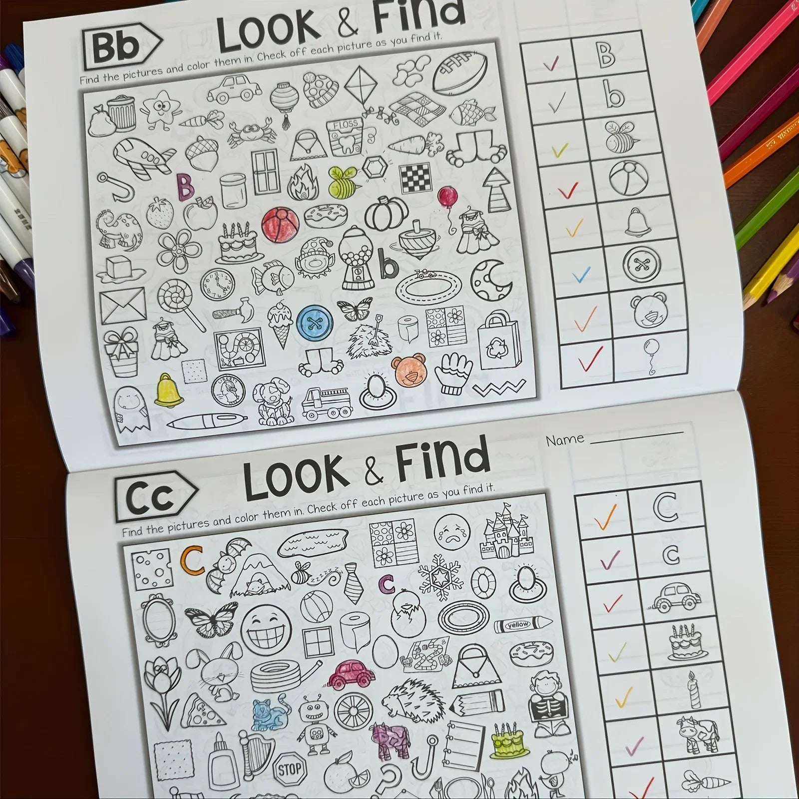 32 Pages Children's Find Items Coloring & Drawing Book Fun Concentration & Attention Exercise Early Education Activity Book