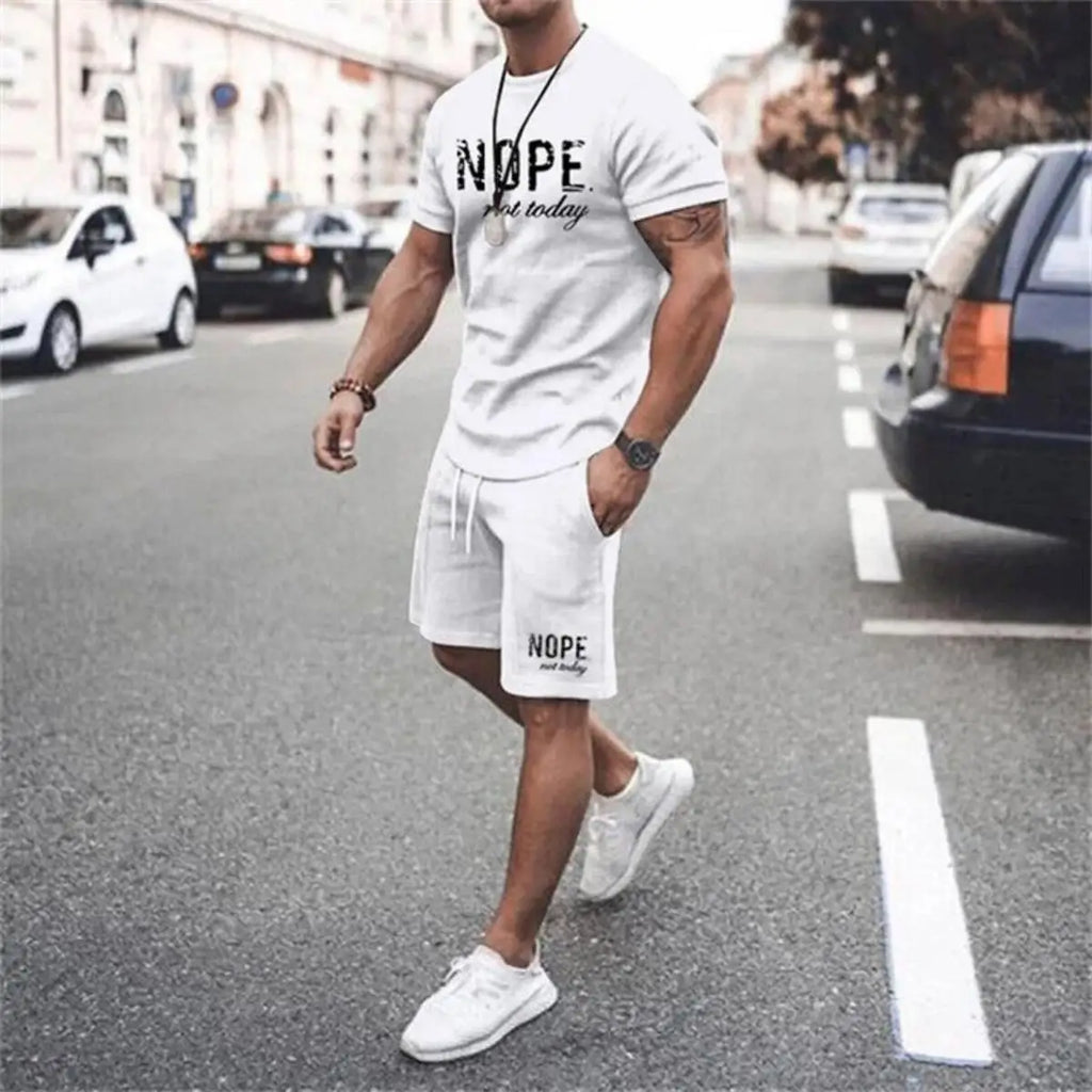 2026 Latest Men's Casual Two-Piece Set Fashion T-shirt & Shorts Summer Outdoor Daily Wear Comfortable Outfit
