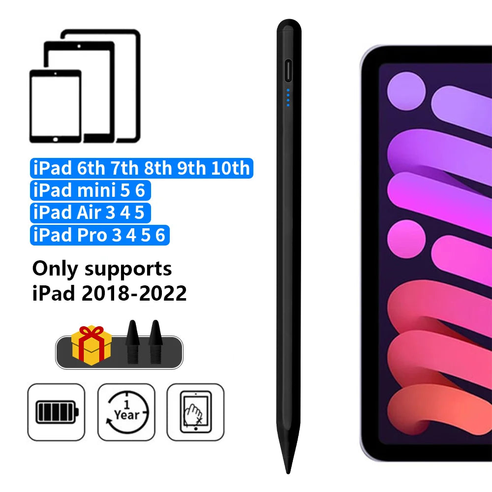 Stylus Pen For Apple Pencil with LED Power Indicators Palm Rejection Touch Pencil for 2025 2022 2021 2020 2019 2018 iPad pencil