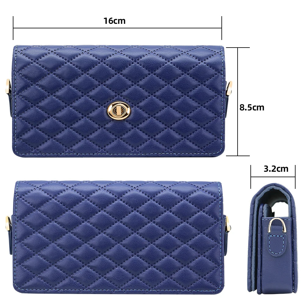 Compatible With Galaxy Z Fold 7 6 5 4 3 2 Adjustable Crossbody Strap Mobile Phone Wallet Bag, Luxury Gilrs PU Leather Phone Bag