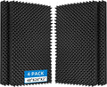 4 Pack Acoustic Foam Panels 48x24x2 Inch High Density Soundproofing for Home Studio Office Black