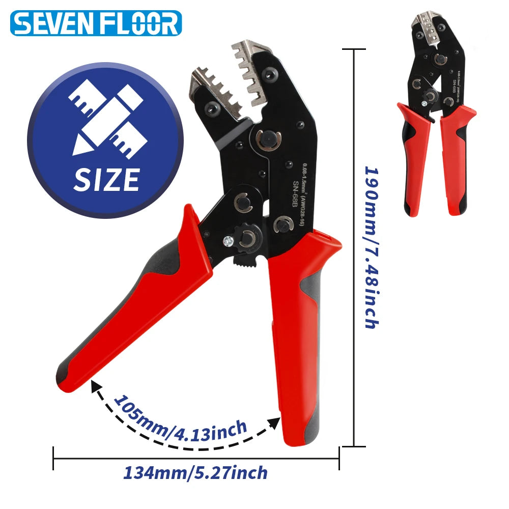 Ratcheting Crimping Pliers Tool For Dupont JST MOLEX Open Barrel,Dupont Molex JST TE Terminals & EPC PCIE SATA Pins SN-68B
