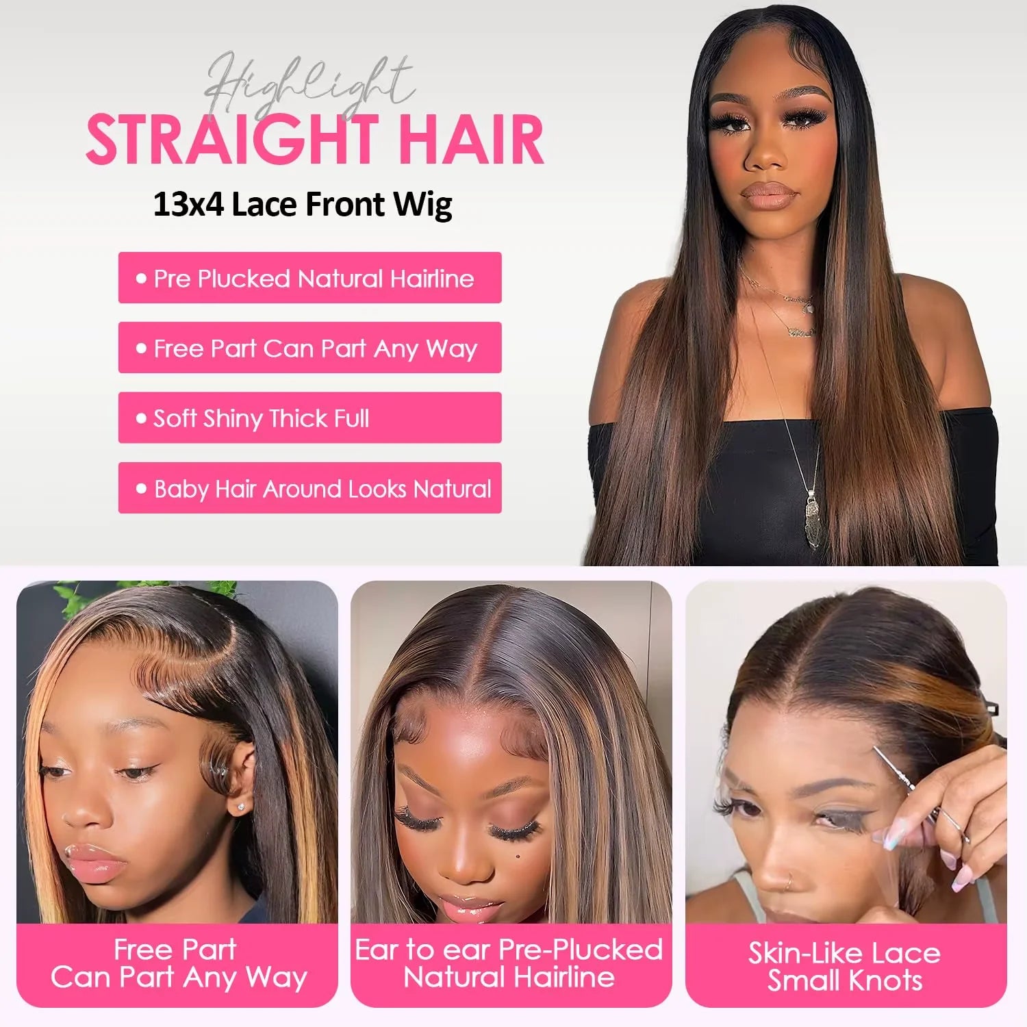 38 40 Inch P1B/30 Highlight Ombre Wig Human Hair 250% Density Straight 13x6 HD Transparent Lace Frontal Wigs Human Hair Wig