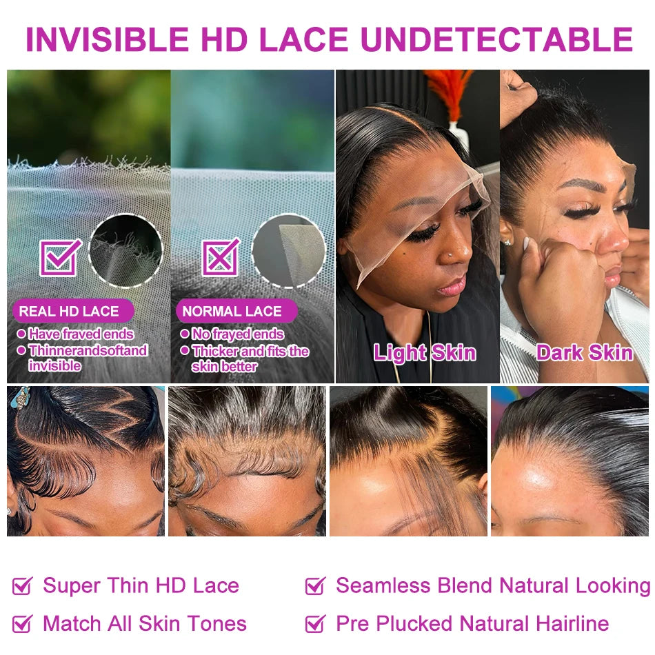 30 40 Inch Body Wave 13x6 Hd Transparent Lace Frontal Wig Human Hair PrePlucked Lace Wigs For Women 13x4 Lace Front Hair Wig