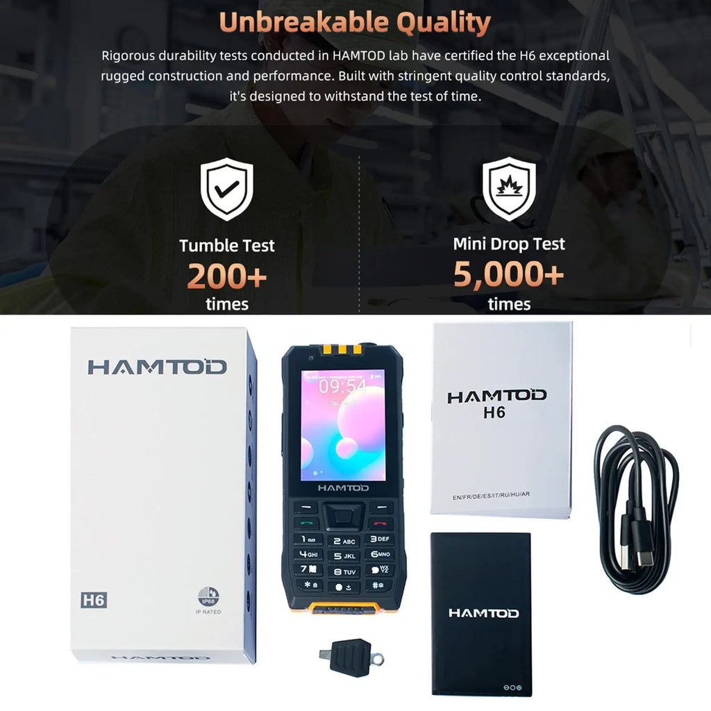 HAMTOD H6 Rugged Phone 3GB ROM 32GB RAM 2.83 inch Screen 5MP Rear Camera 3000mAh Battery Android 11 Support VoLTE 4G Cellphone