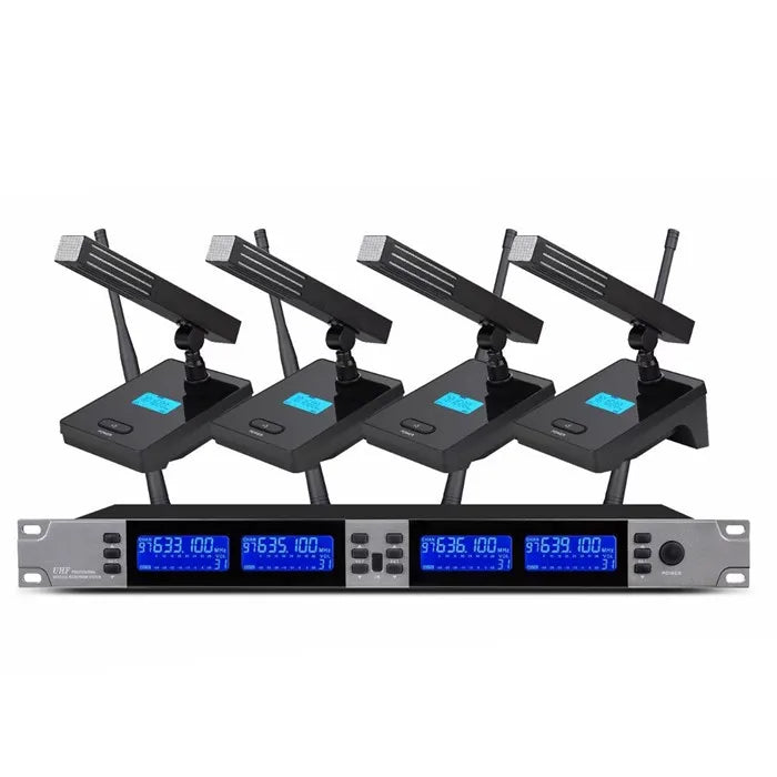 U-68C professional 4 channels meeting room sound system audio mic conference wireless microphone system for  Stage Performance