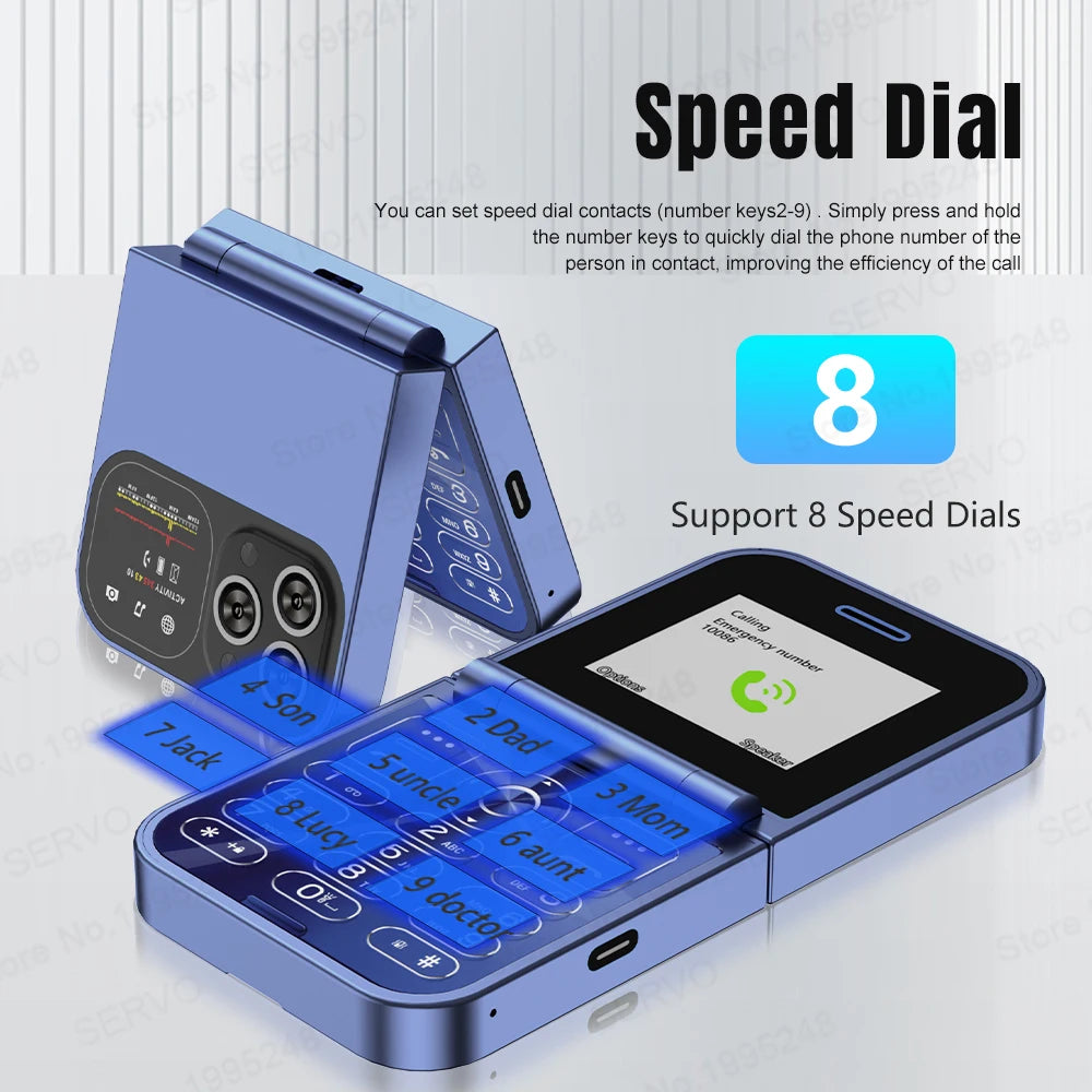 SERVO F15 Mini Small Flip Mobile Phone 2 SIM Standby Speed Dial Magic Voice Flashlight Call Recording 2G GSM Cute Fold Cellphone