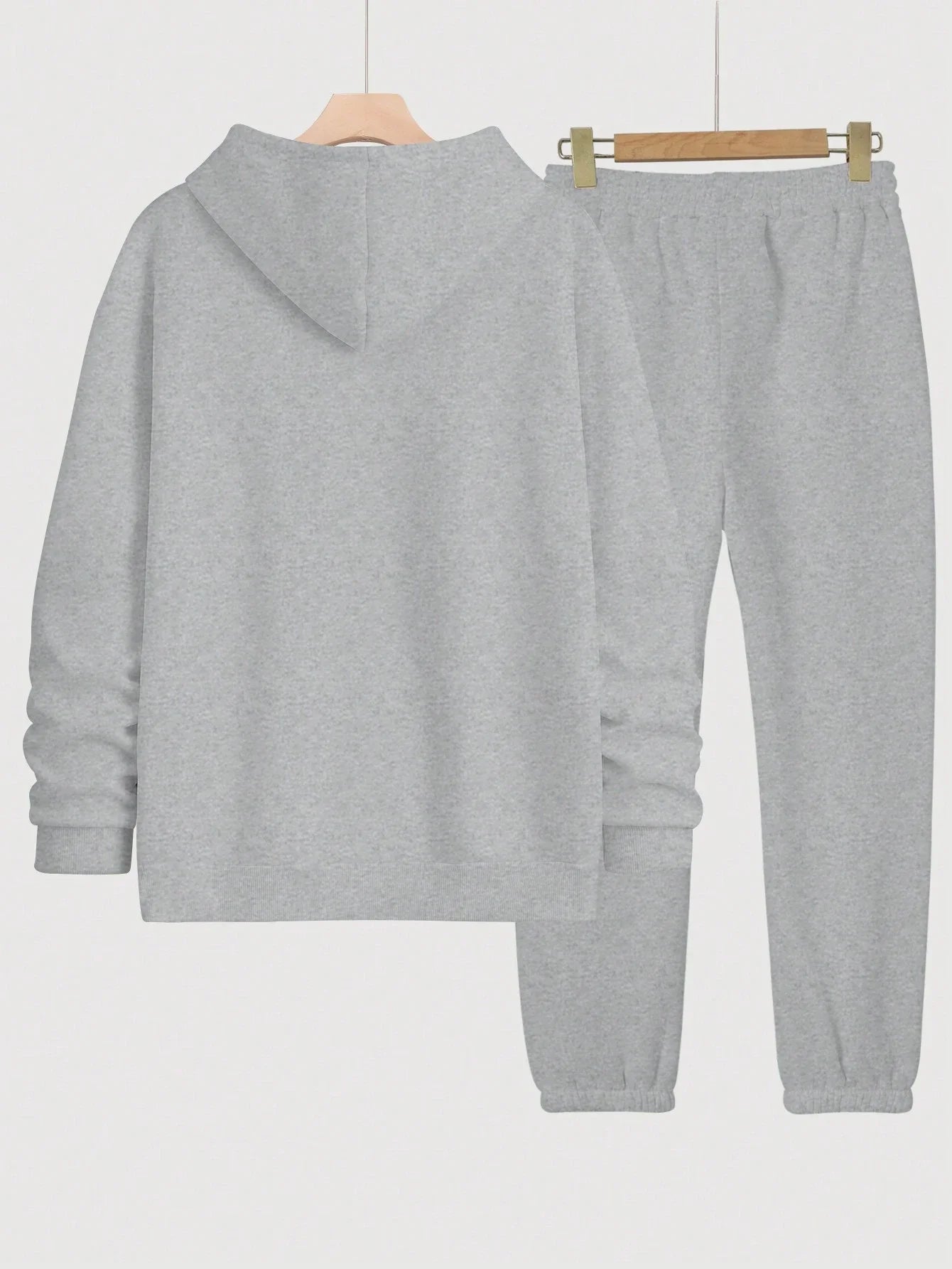 Real Women Hustle Hard Hoodie Sweatpants Set Gray Casual Sportswear