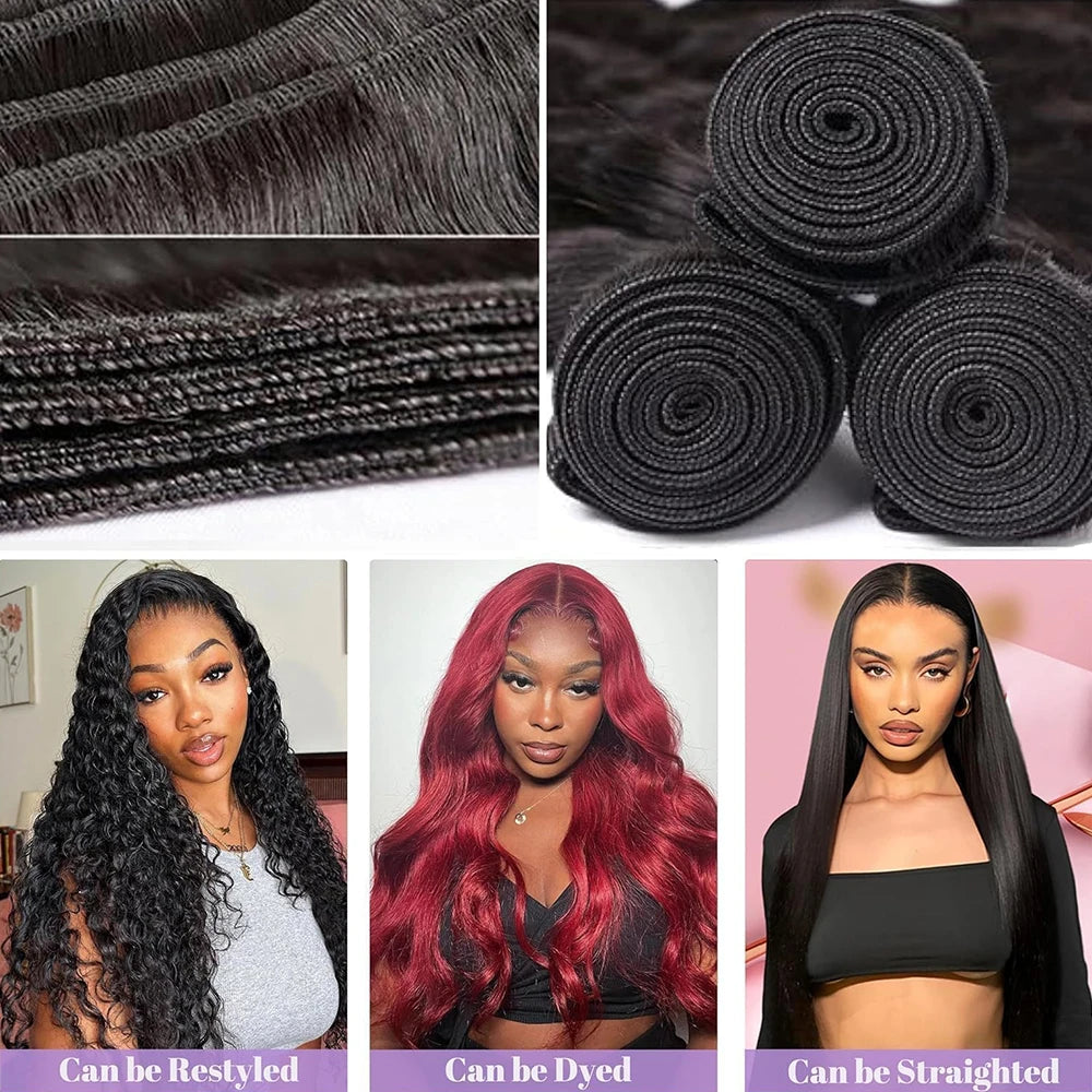 Burmese Raw Curly Human Hair Bundles Deep Wave 3 4 Bundles For Women 30 inch Sew In quickly Weave Remy Virgin Hair Extension