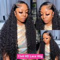 13x6 Deep Wave Human Hair Wigs 250 Density Curly HD Lace Wigs 13X4 Lace Frontal Wig 40 Inch Glueless For Black Women Pre Plucked Water Wave Lace Front Wig
