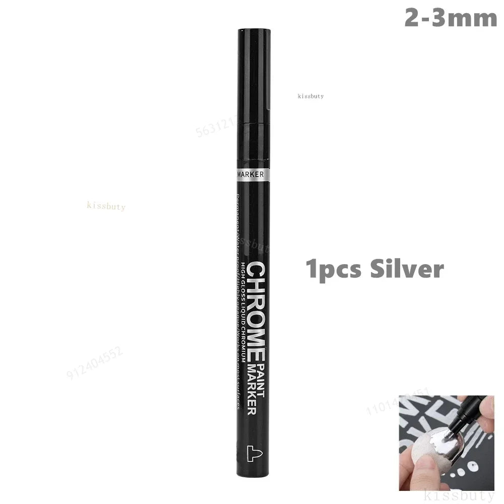 1/2/3pcs Mirror Marker Pen DIY Reflective Paint Pens Mirror Markers Chrome Gold SILVER Copper Color Signature Car Art Craftwork