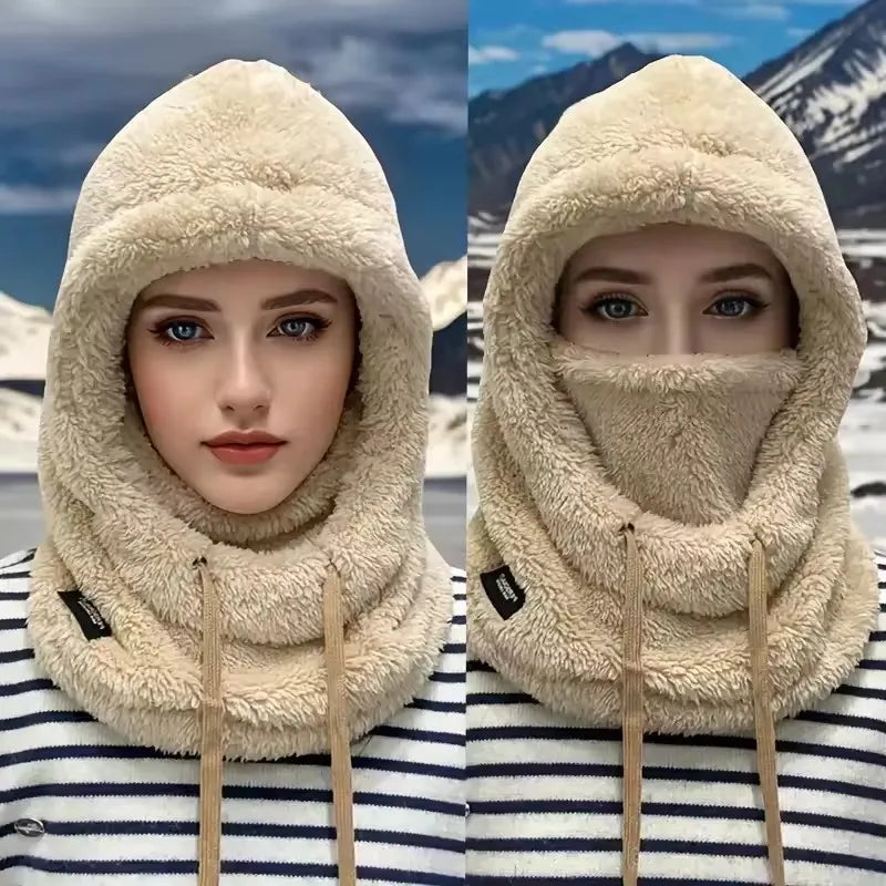 Winter Warm Thermal Windproof Balaclava Ski Hood Motorcycle Face Cover Polar Fleece Adjustable Cycling Neck Cover Full Face Mask