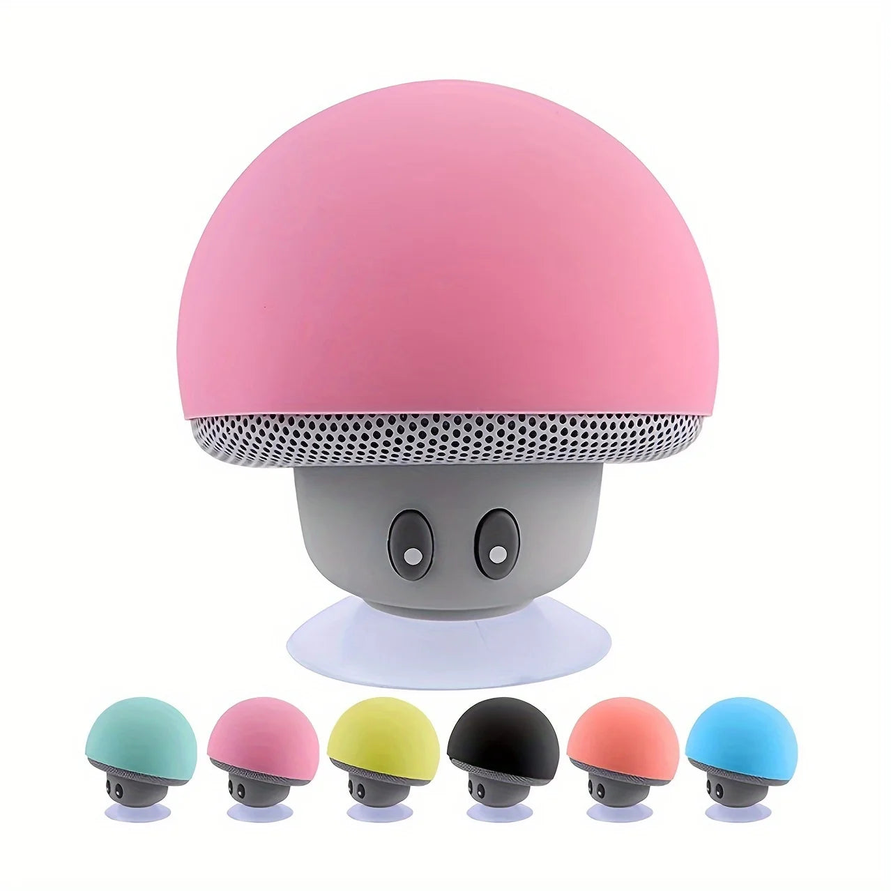 Cute Mushroom Wireless Speaker, Mini Cartoon Bluetooth Speaker with Suction Cup & Phone Stand, Shockproof