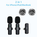 2.4G Wireless Lavalier Microphone Portable Audio Video Recording Mini Mic for iPhone Android Live Broadcast Gaming Phone