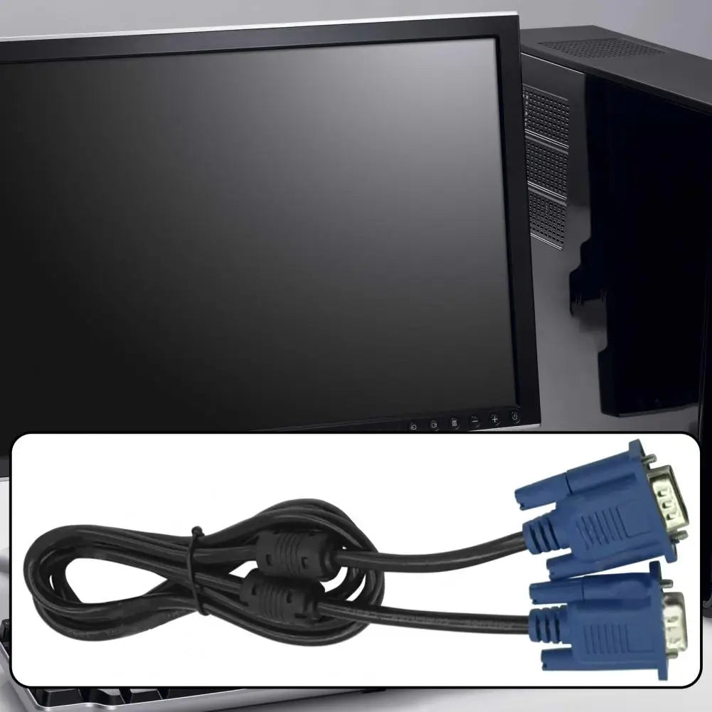 1.5m VGA Cable Practical Wide Application Plug Play Computer Monitor VGA Male to Male Connecting Wire for TV